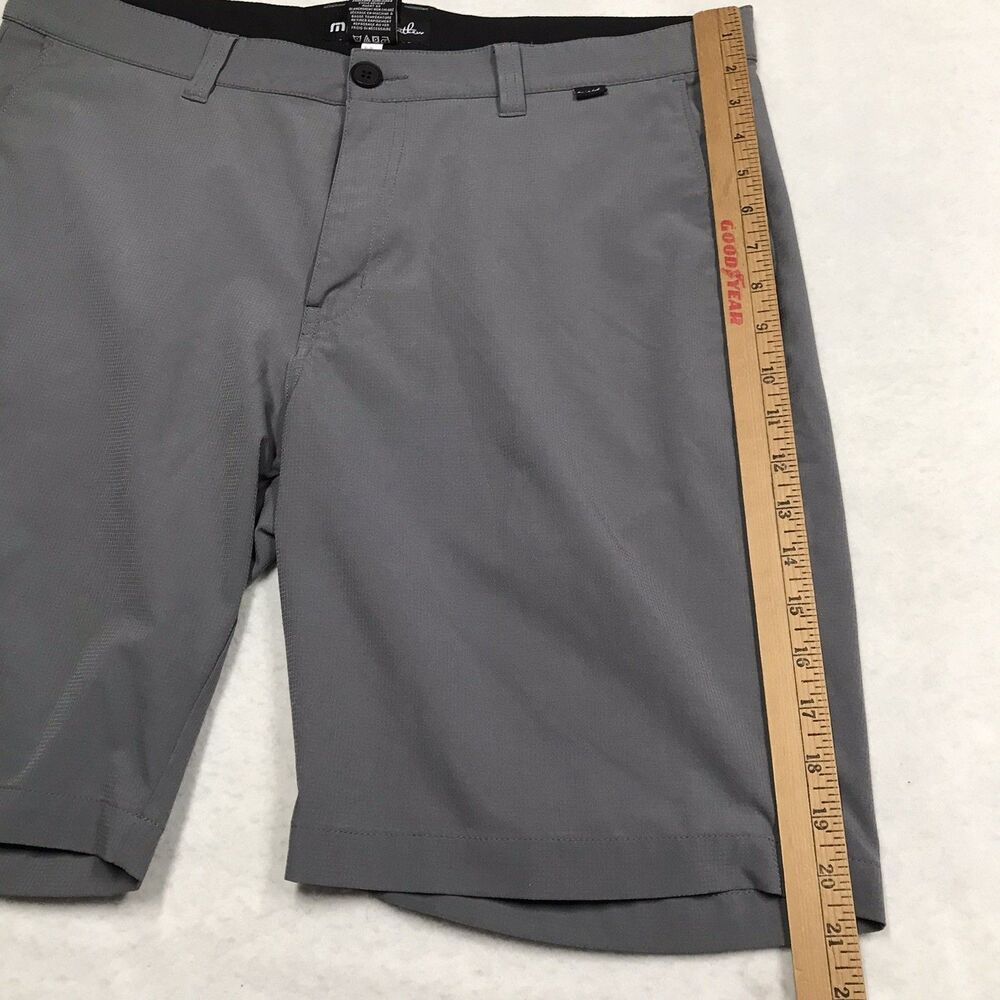 TRAVIS MATHEW Starnes Golf Shorts Men 36 Gray Performance Rip Stop Stretch Chino - Picture 6 of 11